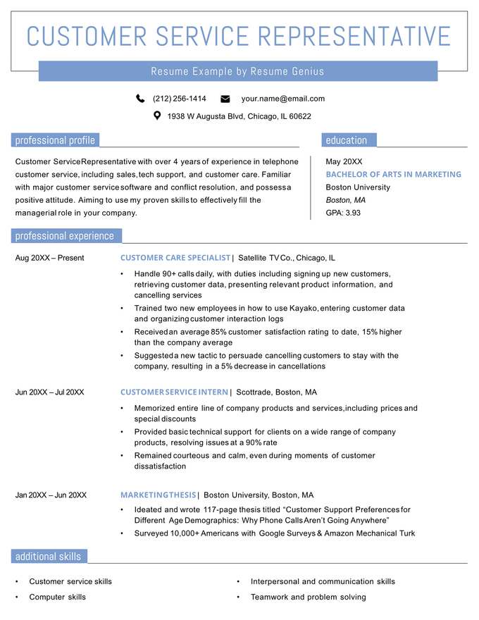 13+ Customer Service Resume Examples (Samples and Writing Guide)