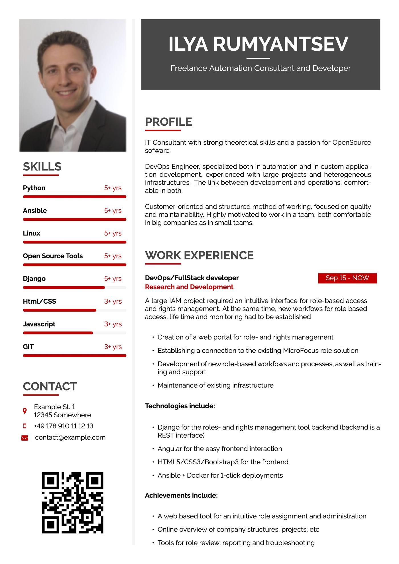 Cutting-edge LaTeX resume template.