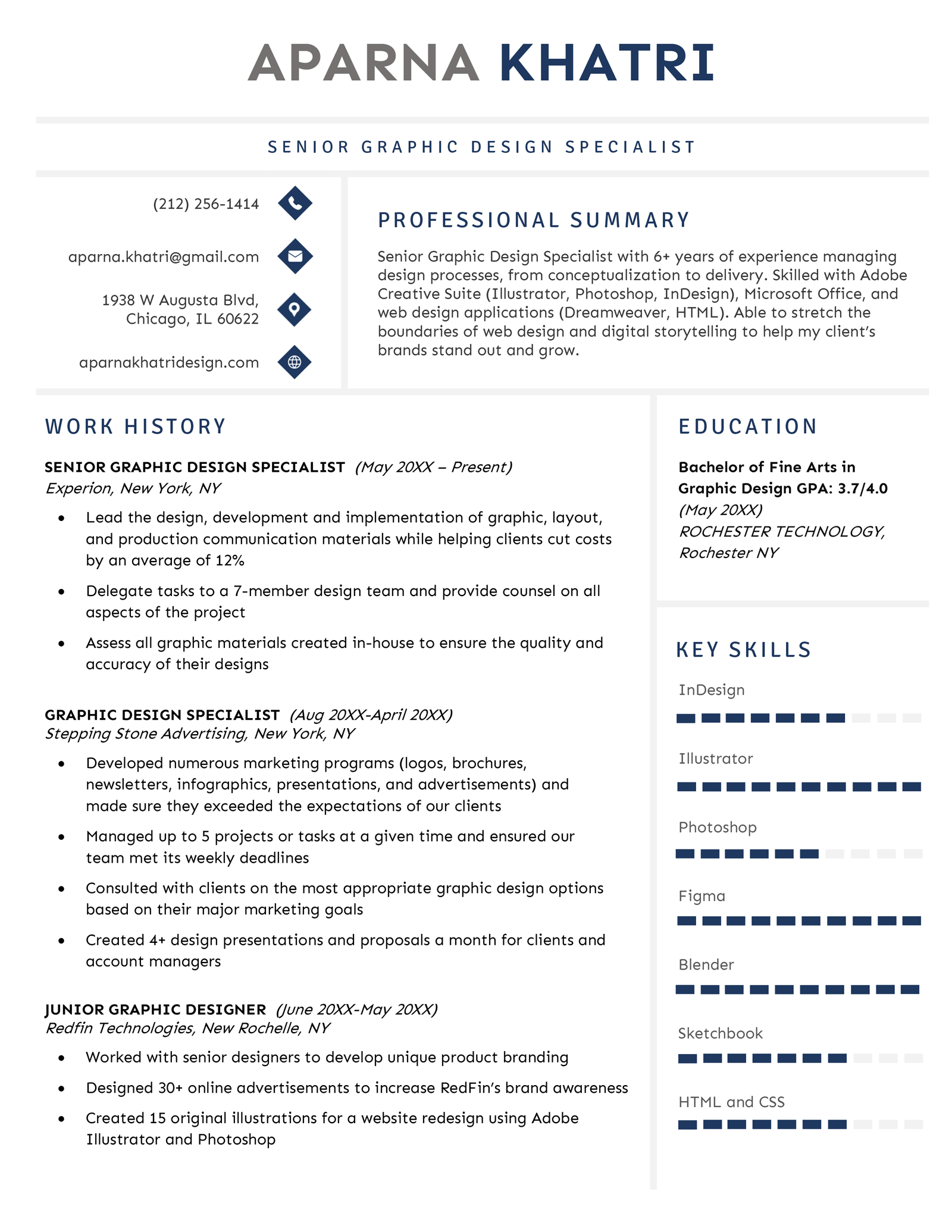 A CV example to show the difference between a CV and a cover letter.