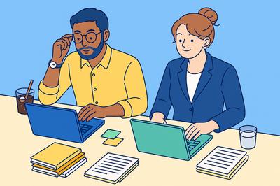 Two people working on a CV together.