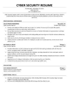 Cyber Security Resume (Example Writing Tips)