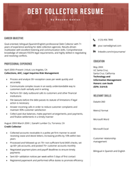 Debt Collector Resume Examples How To Write