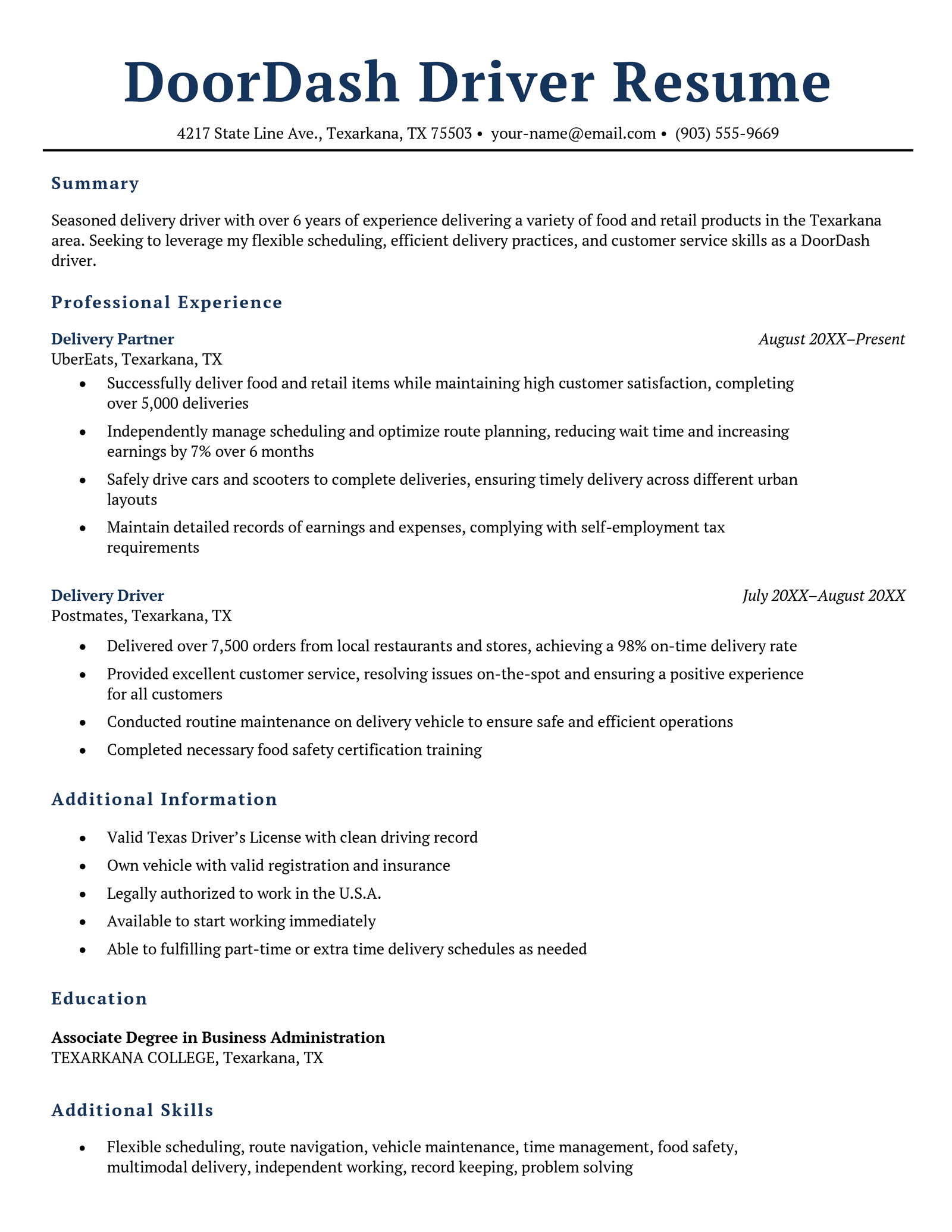 Delivery Driver Resume Examples for 2026 (with Writing Tips)