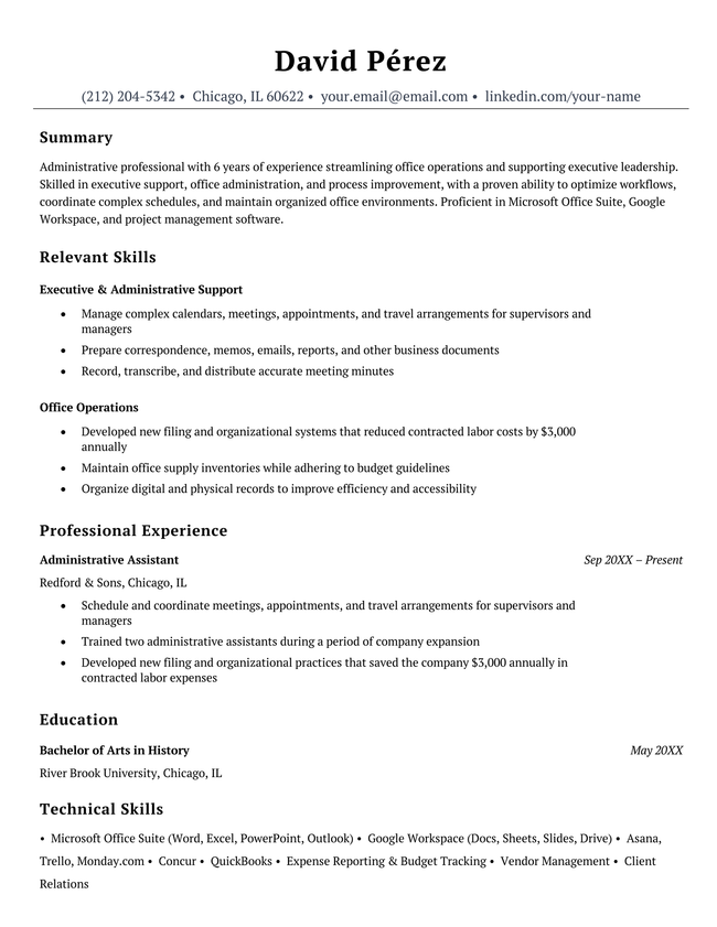 Easy resume template in black