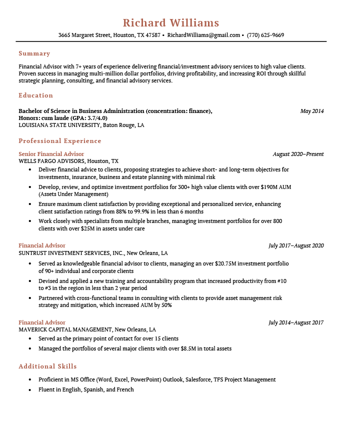 resume samples education