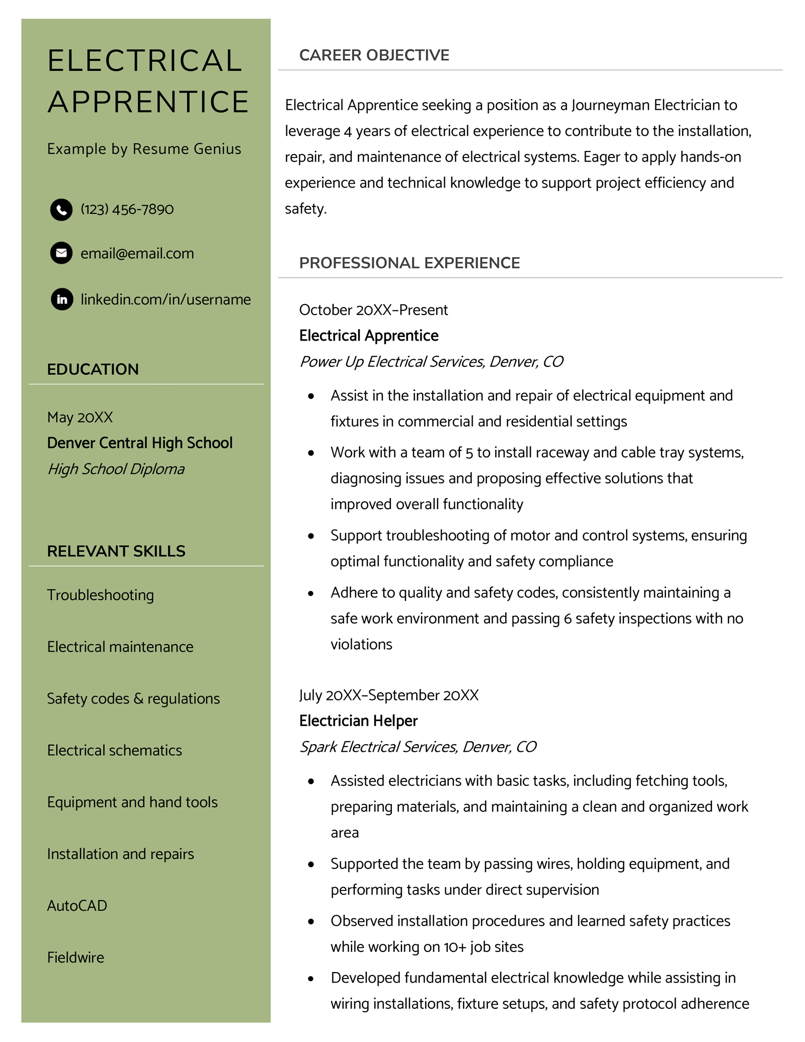 Electrician Resume (Sample & Expert Writing Tips)