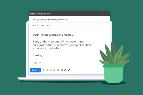 cover letter when sending resume by email