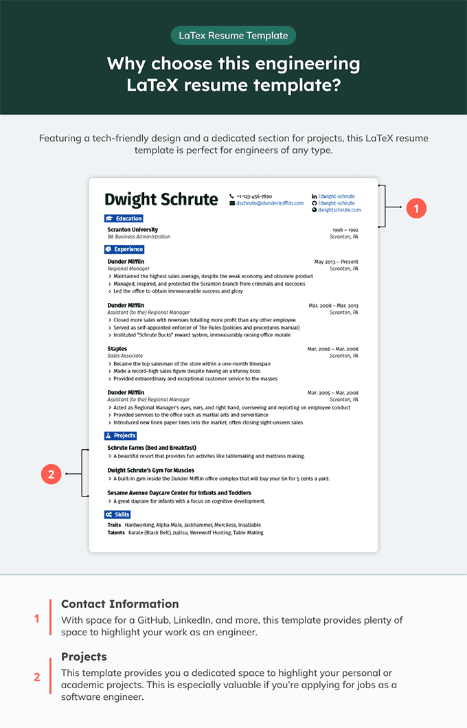 A sample LaTeX resume template for engineering
