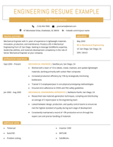 An image of an engineering resume example.