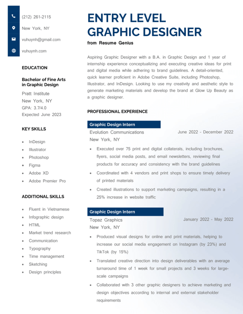 graphic design objective for resume