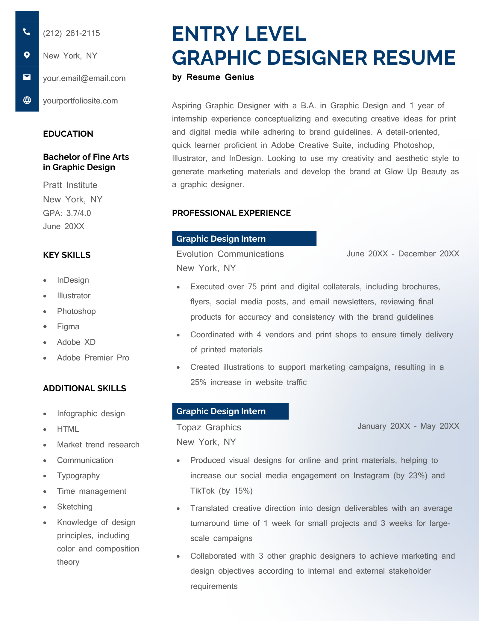 Entry-Level Graphic Design Resume: Examples \u0026 Template, image size:1600x2071