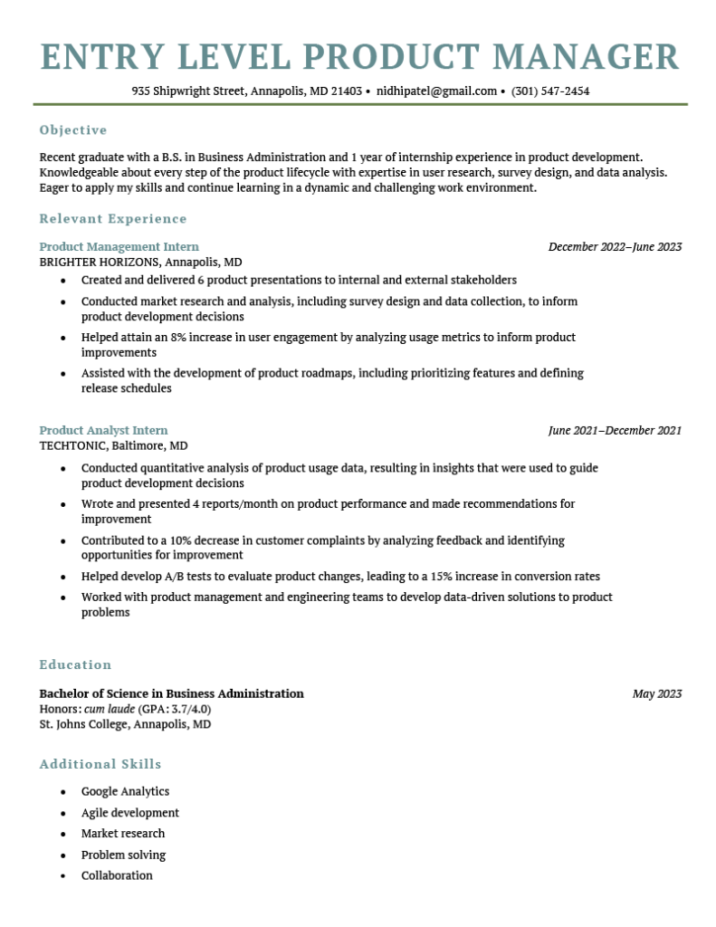 entry-level-product-manager-resume-example-free-download