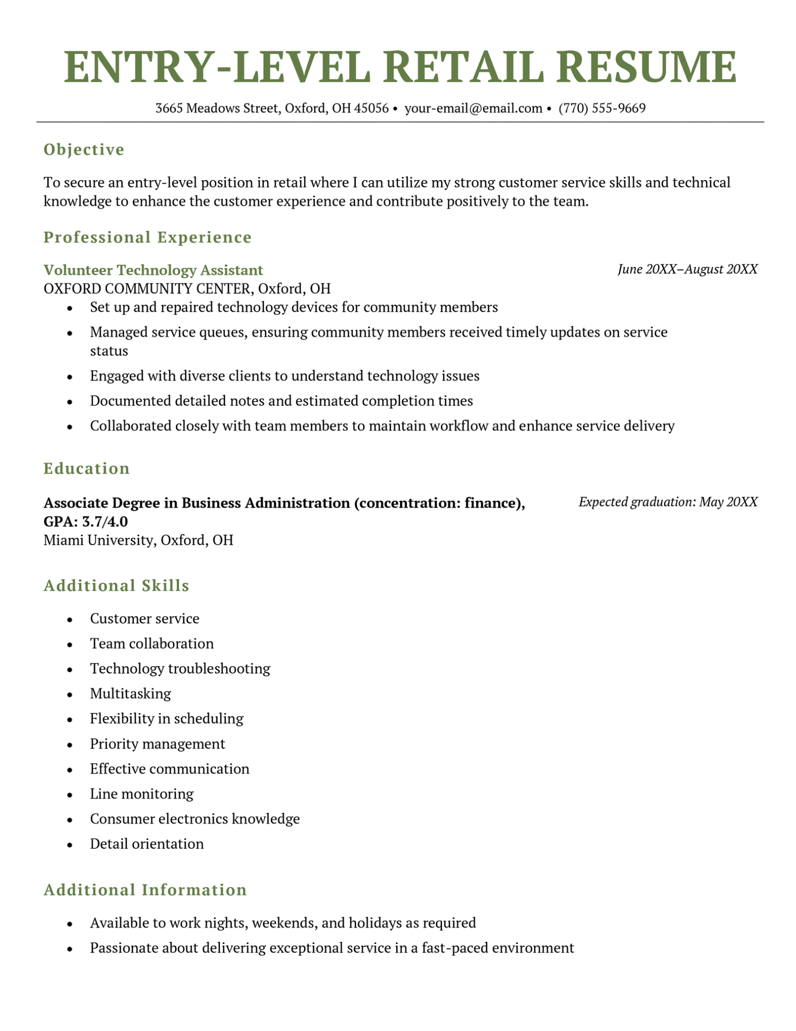 6 Retail Resume Examples amp Writing - Entry Level Retail Example Free Download Easy 1582x2048