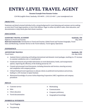 3 Travel Agent Resume Examples & Writing Tips For 2024