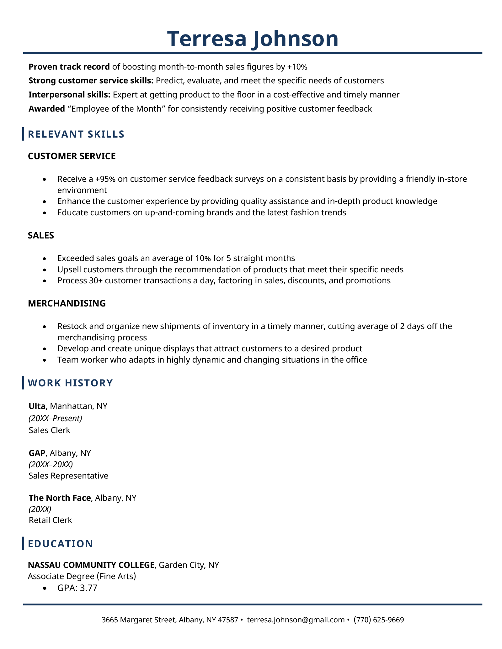 An image of a skills-forward resume for people who don't have 4-year degrees.