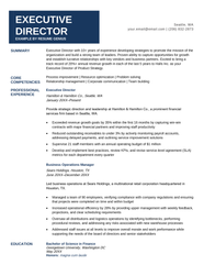 Executive Director Resume Templates Dollsrealm Blog