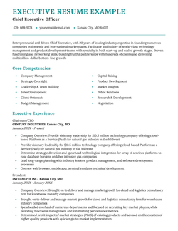 An executive resume example.