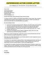 An example cover letter for an experienced actor.