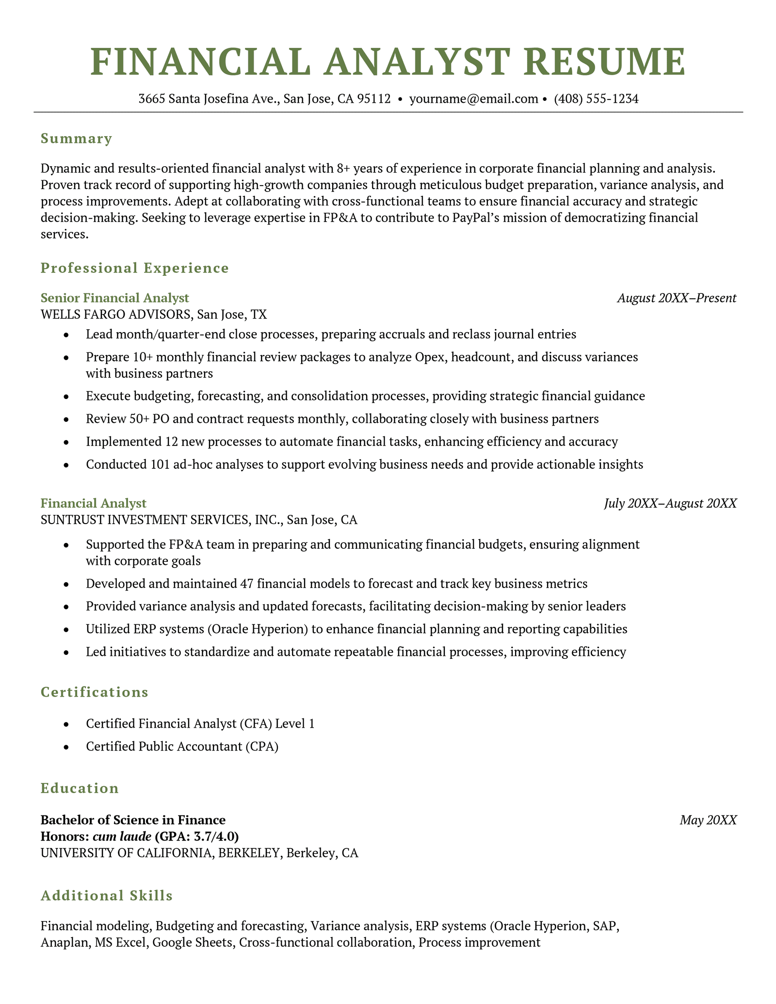 Finance Resume Template, 8 Examples, & Writing Guide