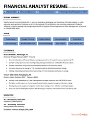 Financial Analyst Resume Sample Template Guide 