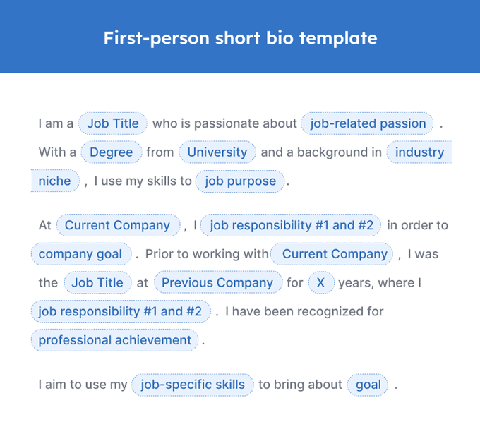 short bio in resume