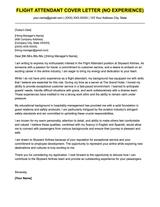An example cover letter for a flight attendant role for a candidate with no experience.