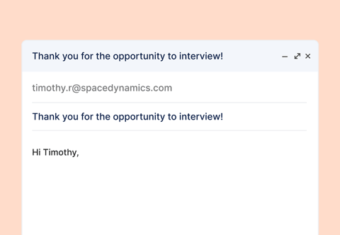 Example of a follow up email after an interview being written.