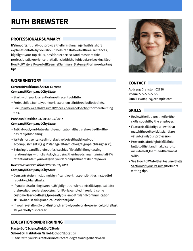 example of Resume Now's Modern resume template