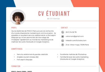 an image of a French resume example