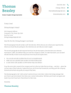 The Fun photo cover letter template in teal