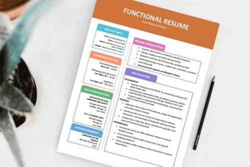 functional resume references