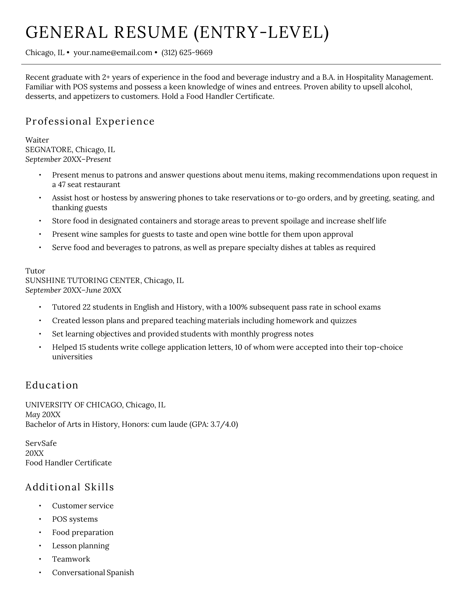Example Of General Resume 3 Successful - General Resume Entry Level Example 