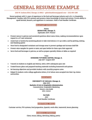 General Resume Examples 2024 Lanny Modesty