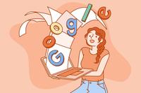 Cover letters made on Google Docs fly out of a girl's laptop