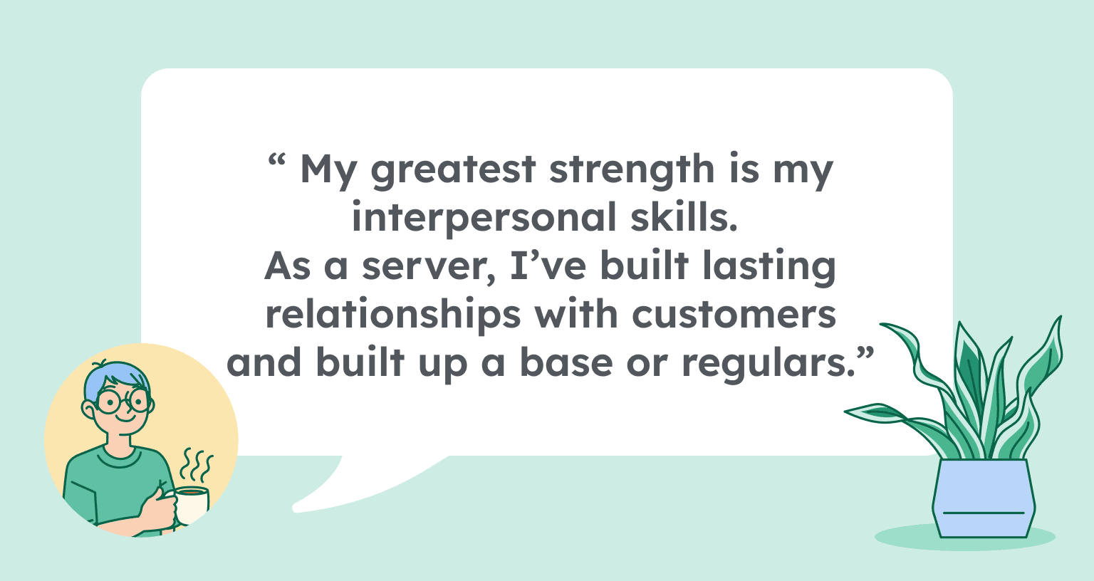 An image providing an example of a good answer to the interview question 