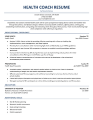 Health Coach Resume Example Skills Free Download