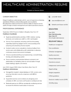 Healthcare Administration Resume Sample Free Template   Healthcare Administration Resume Sample 232x300 