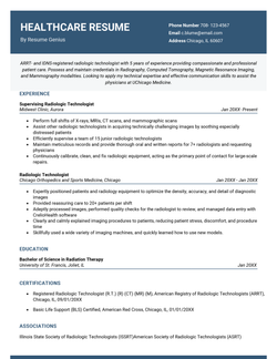 healthcare resume example