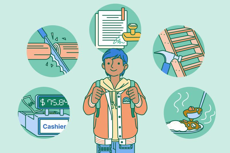 A teen thinks about different job options.