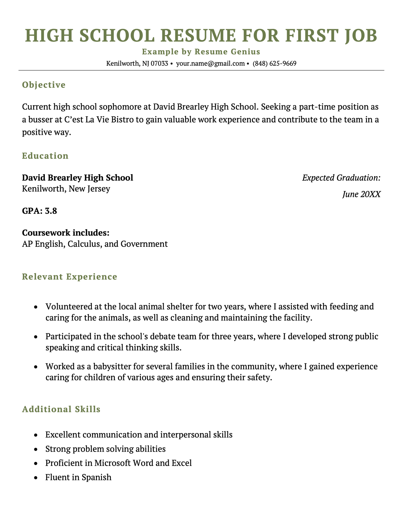 5+ High School Resume Examples for 2026, image size:1400x1812