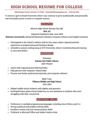 High School Resume Examples Writing Tips