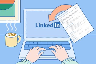 A person adding their resume to LinkedIn.