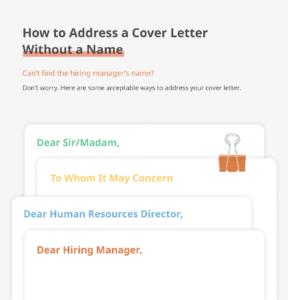 addressing a cover letter without a name