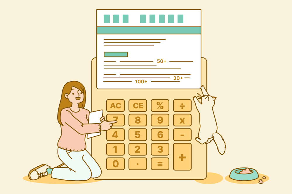 An animated person pouring numerals into a machine with a screen that shows a resume to illustrate the how to quantify resume concept