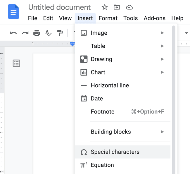 Exemple de saisie de CV avec accents dans un document Google : étape 1.