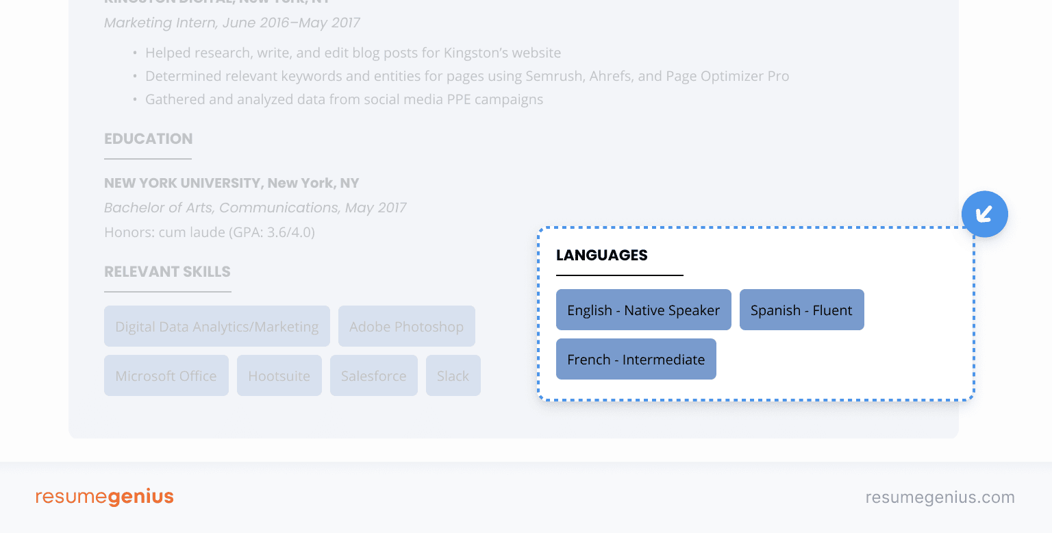 An example showing how to write a cv hobbies section