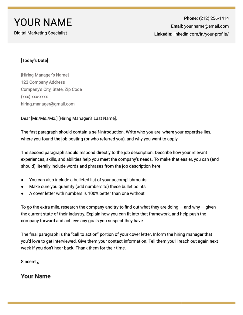 20 of the Best Free Cover Letter Templates for Google Docs