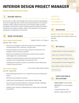 An interior design project manager resume example.