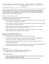 Interior Design Resume Sample Template