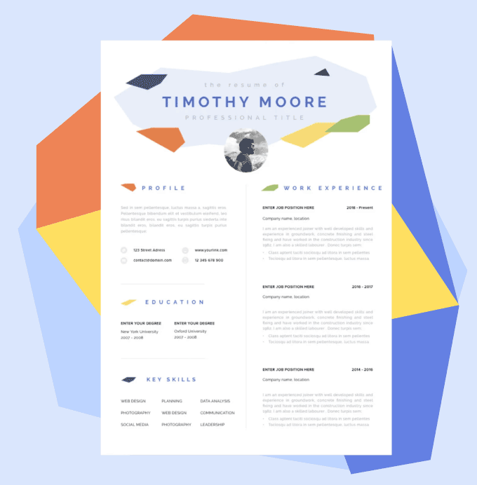 An example of a bold and creative resume design